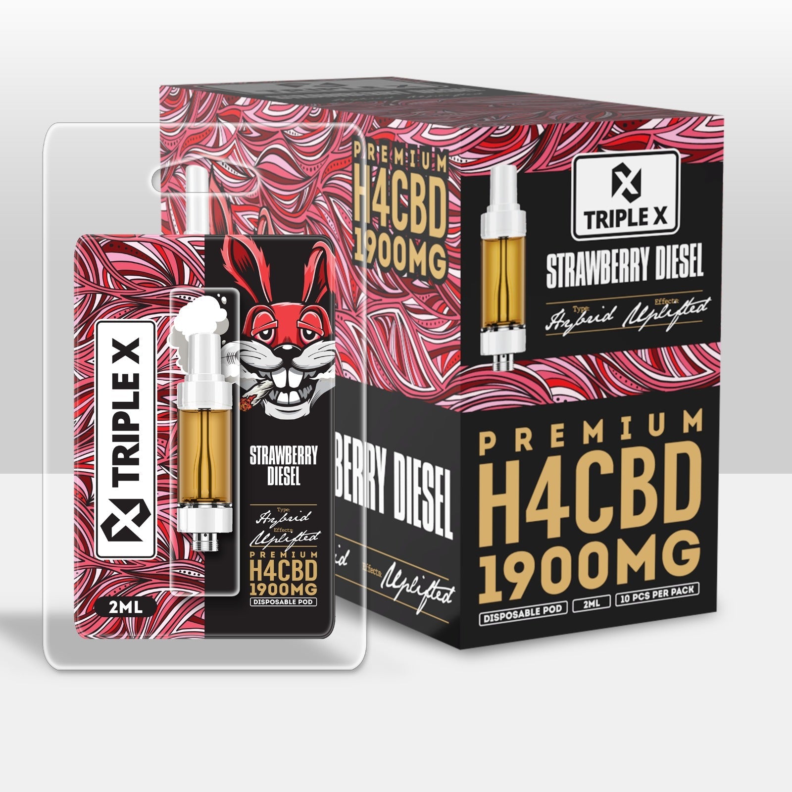 TRIPLE X - H4CBD Strawberry Diesel 2ml И Premium USB Батерия