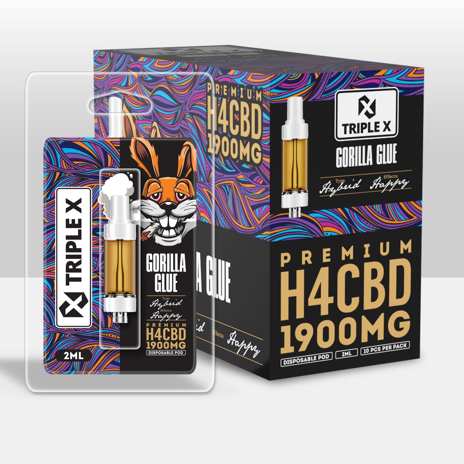 TRIPLE X - H4CBD Gorilla Glue 2ml И Premium USB Батерия